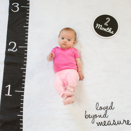 Lulujo Baby's First Year swaddle & cards set 100% katoen Loved beyond measure