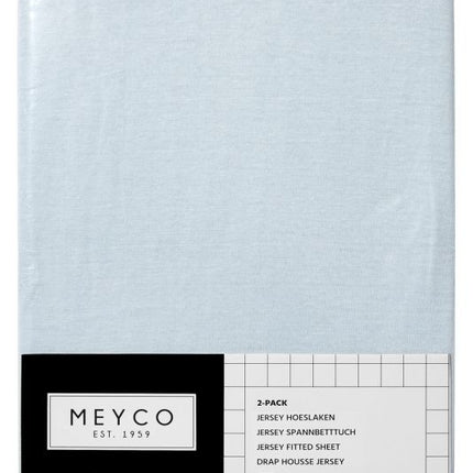 Meyco Hoeslaken Jersey Lichtblauw 70x140/150 cm 2st