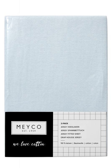 Meyco Hoeslaken Jersey Lichtblauw 70x140/150 cm 2st