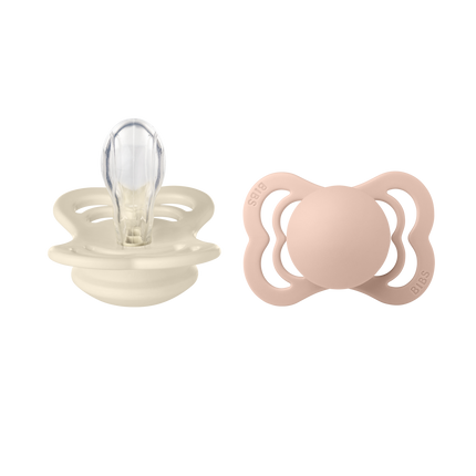 BIBS Speen Maat 2 Ivory/Blush Supreme Silicone 2st