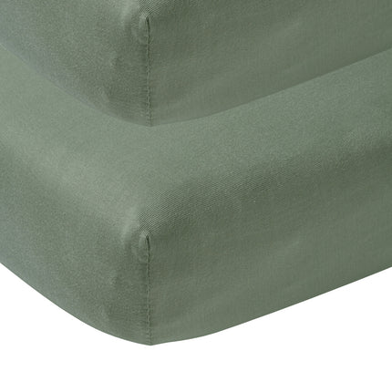 Meyco Hoeslaken Jersey Forest Green 40x80/90 cm 2st