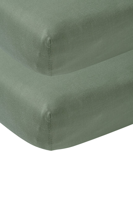 Meyco Hoeslaken Jersey Forest Green 40x80/90 cm 2st