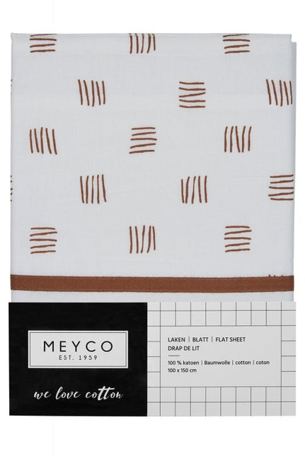 Meyco Wieglaken Block Stripe Camel