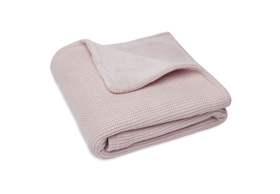 Jollein Wiegdeken Basic Knit Pale Pink/Fleece 75x100cm