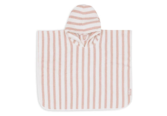 Jollein Bathponcho Striped Terry Wild Rose