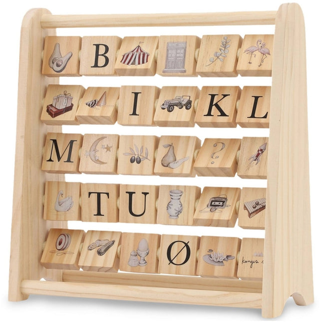 Konges Slojd Telraam Abc Wooden Block Frame Multi