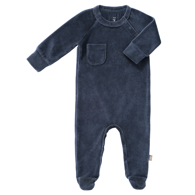 Fresk Baby Pyjama Velours Met Voet Indigo