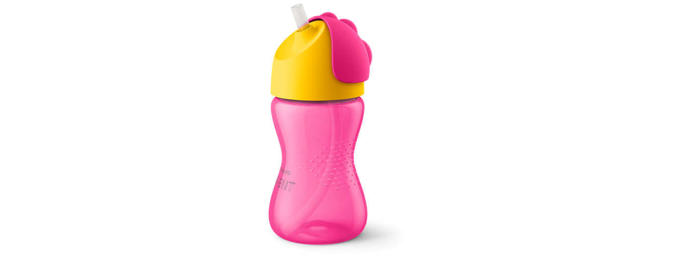 Kubek ze słomką Philips Avent 300ml 12m+ różowy