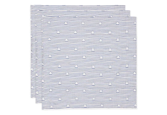 Jollein Hydrofiele Doek Miffy Stripe Navy 70cm 3St