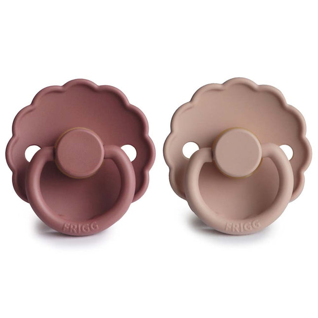 Frigg Speen Maat 2 Daisy Baby Blush/Woodch Silicone 2-Pack