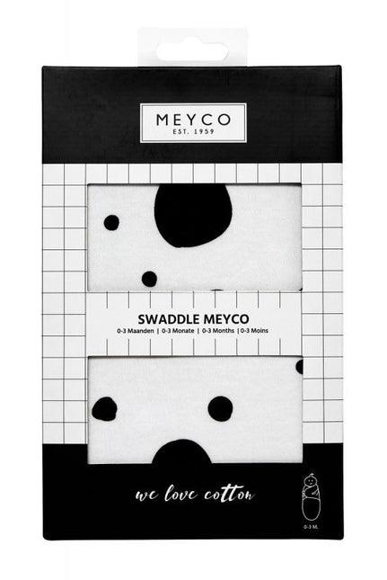 Meyco Inbakerdoek Dots Zwart