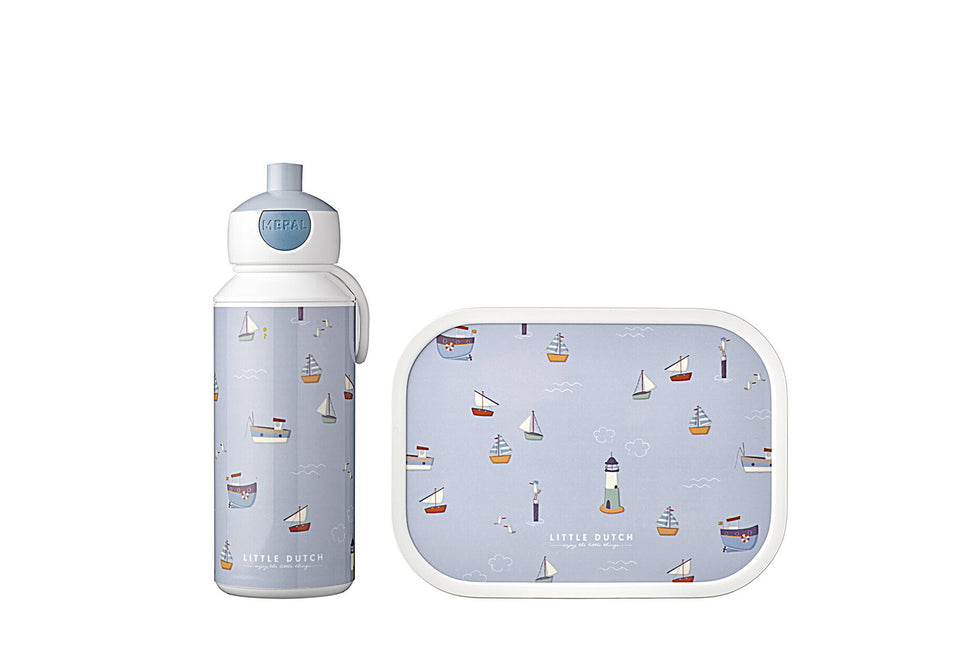 Little Dutch Lunchset Campus Drinking Bottle+Lunchbox Sailors Bay