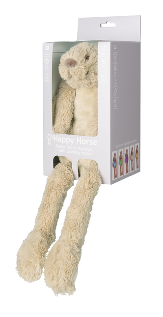 Happy Horse Cuddle Beige Królik Richie z lampką nocną i dźwiękiem 34 cm