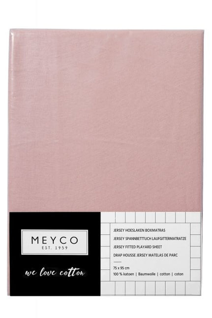 Meyco Hoeslaken Jersy Boxmatras Oudroze 75x95cm