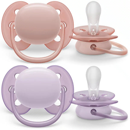 Philips Avent Fopspeen +0 Maanden Soft Grijs/Roze