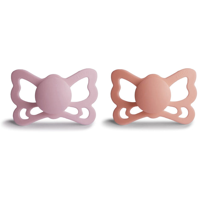 Frigg Speen Maat 2 Butterfly Pretty Peach/Primrose Silicone 2-Pack