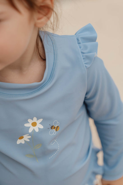 Little Dutch Zwemshirt Kind Lange Mouwen Ruches Blue Daisies