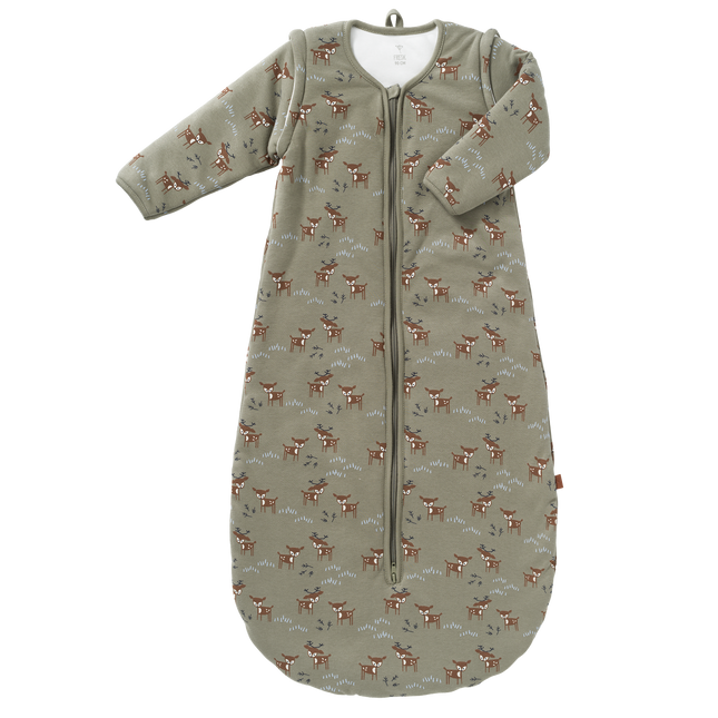 Fresk Slaapzak Baby Deer Met Afritsbare Mouw Olive 70cm