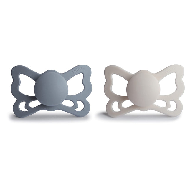 Frigg Speen Maat 2 Butterfly Great Gray/Silver Gray Silicone 2-Pack