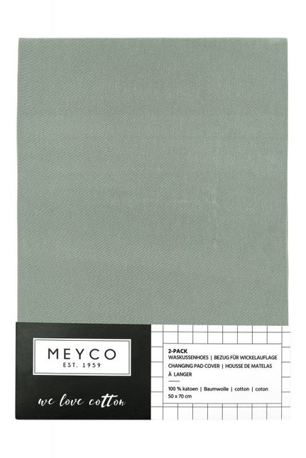 Meyco Aankleedkussenhoes Basic Jersey Stone Green 2st