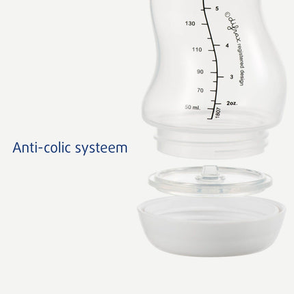 Difrax S-Fles 123 Transparant / Grijs 250 Ml