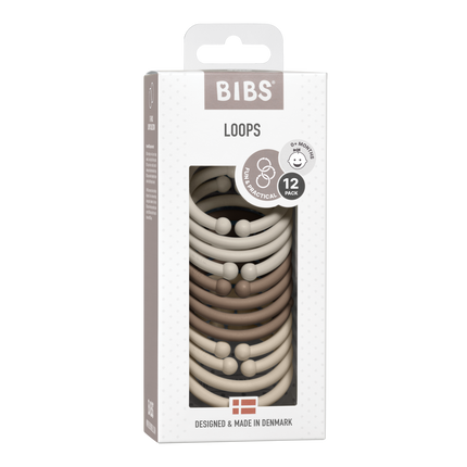 BIBS Speelringen Sand/Dark Oak/Vanilla 12st