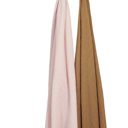 Meyco Hydrofiele Doek 2St Soft Pink/Toffee