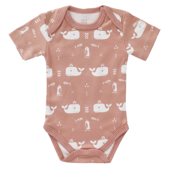 Fresk Romper Korte Mouw Whale Mellow Rose