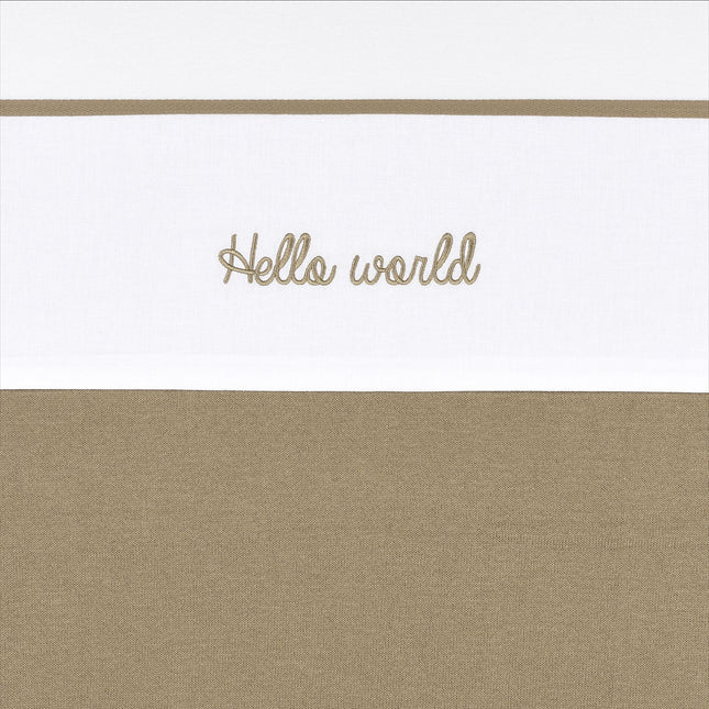 Meyco Ledikantlaken Hello World Taupe 100X150cm