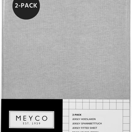 Meyco Hoeslaken Jersey Licht Grijs 40x80/90 cm 2st