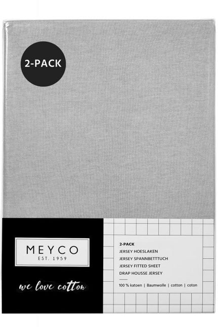 Meyco Hoeslaken Jersey Lichtgrijs 70x140/150 cm 2st