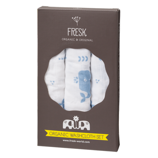 Fresk Washandje Whale Fog 3st