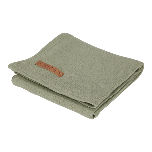 Little Dutch Inbakerdoek Pure Olive 120x120cm