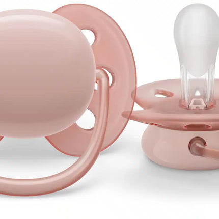 Philips Avent Fopspeen +0 Maanden Soft Grijs/Roze