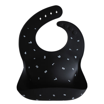 Mushie Slabbetje Silicone Black Numbers