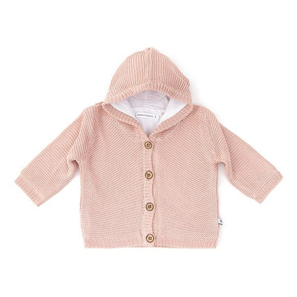 Bamboom Baby Vestje Gebreid Met Capuchon Roze