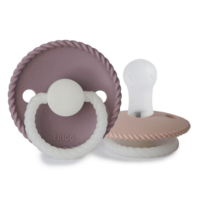 Frigg Speen Maat 2 Rope Night Tw.Mauve/Blush Silicone 2-Pack