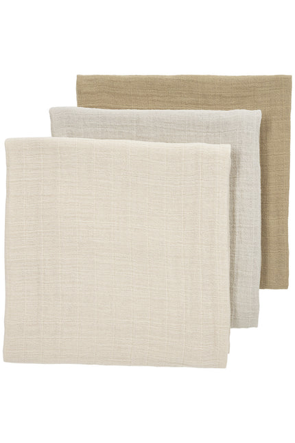 Meyco Hydrofiele Doek 3-Pack Soft Sand/Greige/Taupe 70X70cm