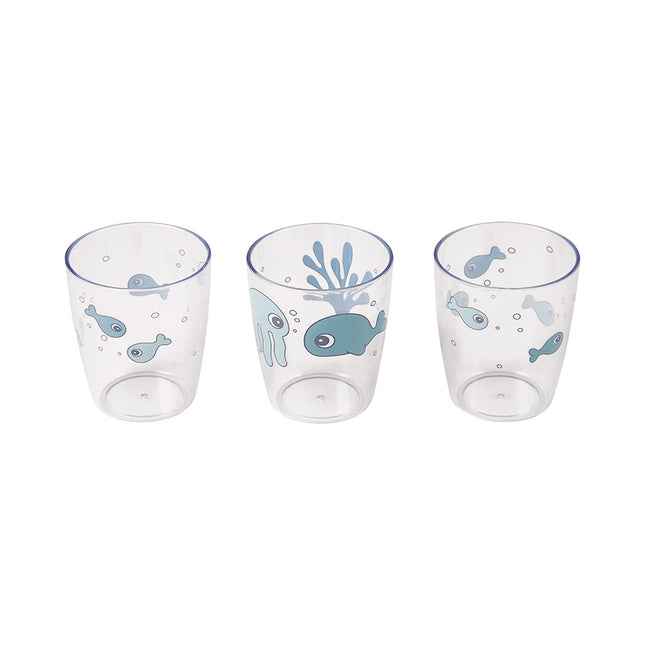 Done by Deer Bekertje Glas Sea Friends Blue 3st