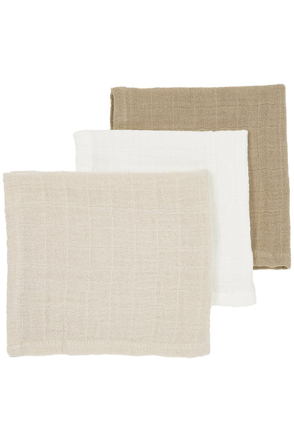 Meyco Monddoekje 3-Pack Offwhite/Soft Sand/Taupe 30X30cm