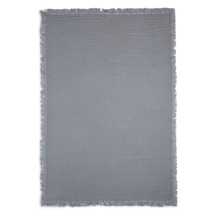 Jollein Wiegdeken Muslin Fringe Storm Grey 120x120cm