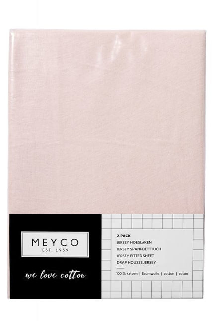 Meyco Hoeslaken Jersey Lichroze 40x80/90 cm 2st