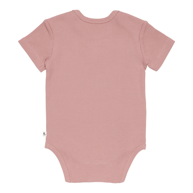 Little Dutch Romper Korte Mouw Rib Vintage Pink