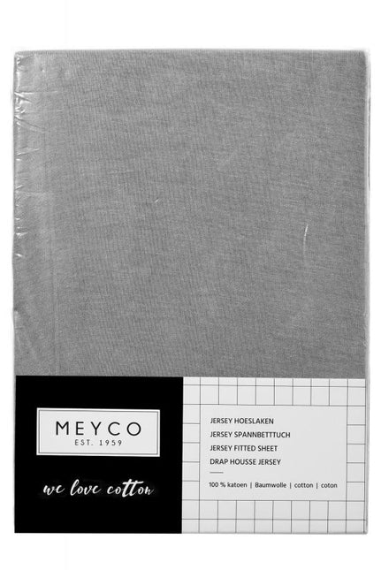 Meyco Hoeslaken Jersey Grijs 60x120cm