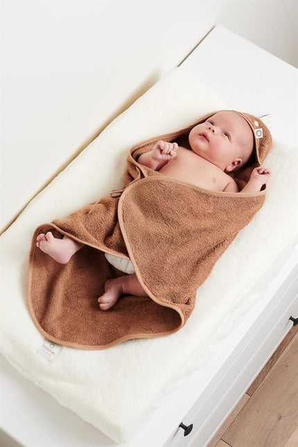 Noppies Badcape Baby Pasgeboren Clover Badstof Indian Tan