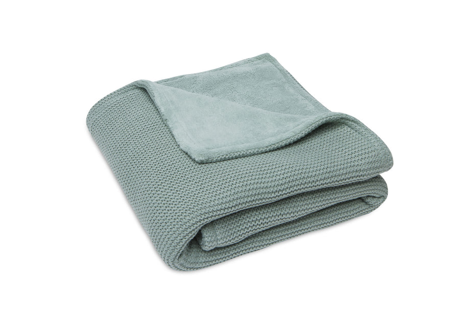 Jollein Wiegdeken Basic Knit Forest Green/Fleece 75x100cm