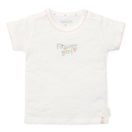 Little Dutch Baby Shirt Korte Mouwen Off White Flower Girl