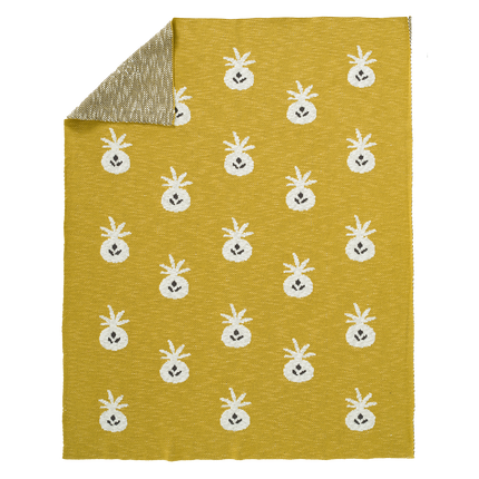 Fresk Wiegdeken Gebreid Pineapple Mustard 80x100cm