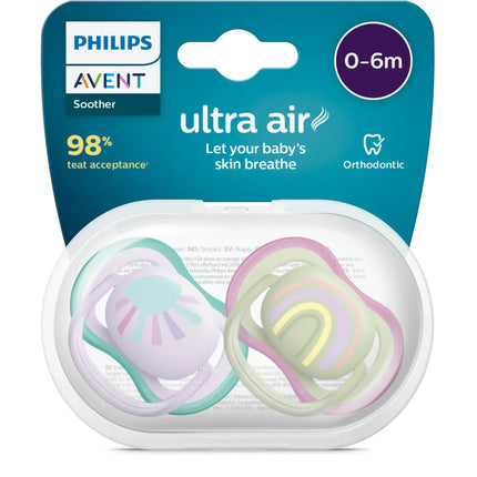 Philips Avent Fopspeen +0 Maanden Air Zon Regenboog Mix