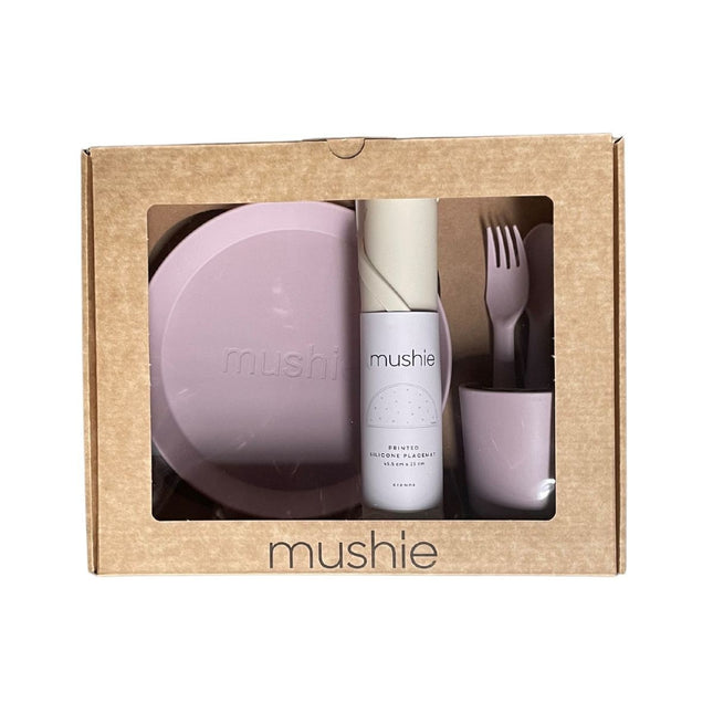 Mushie Giftbox Kinderservies Set Rond Soft Lilac